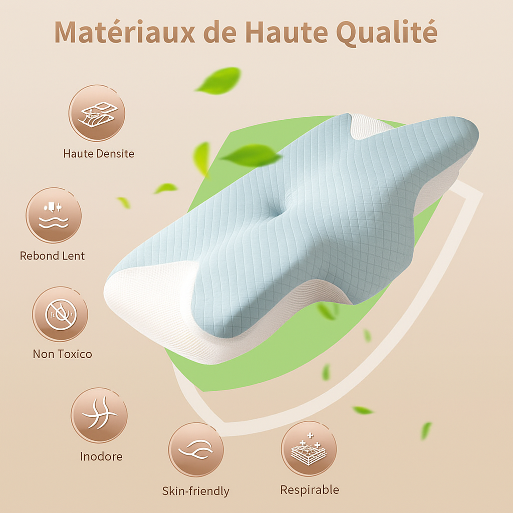 oreiller memoire de forme materiaux de haute qualite
